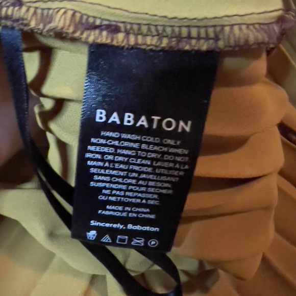 Aritzia Babaton Westin Brown Gold Gradient Ombré Pleated Midi Skirt Small - Picture 5 of 8